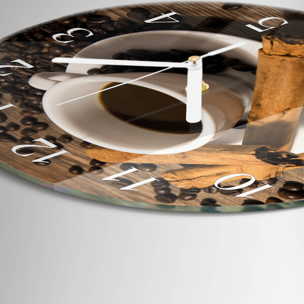 Glas wanduhr Zimtkaffee