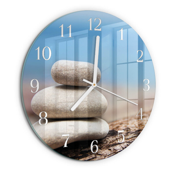Glas wanduhr Steine