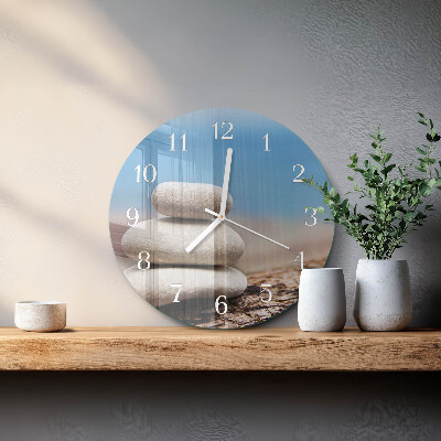 Glas wanduhr Steine