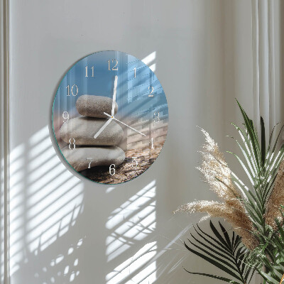 Glas wanduhr Steine