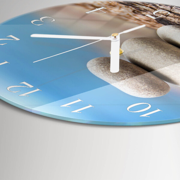 Glas wanduhr Steine