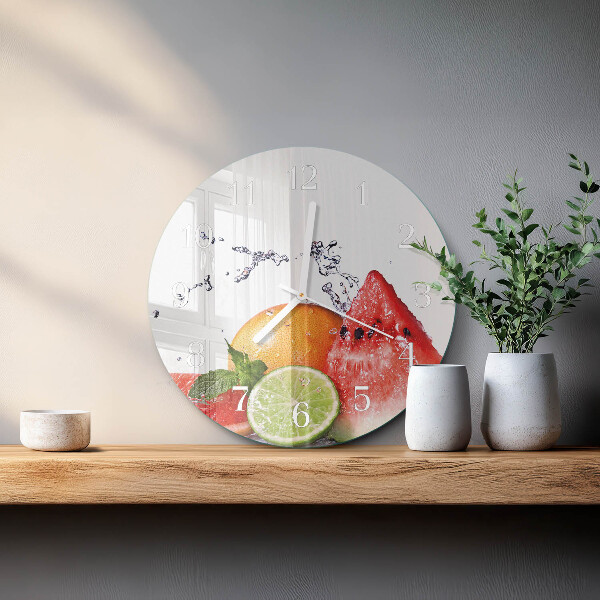 Glas wanduhr Obst