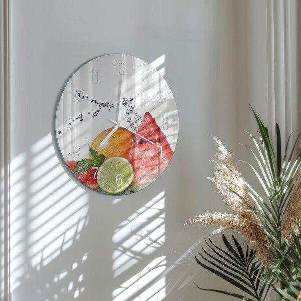 Glas wanduhr Obst