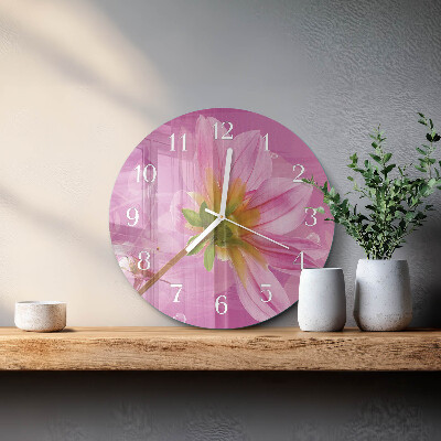Glas wanduhr Blume