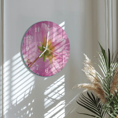 Glas wanduhr Blume