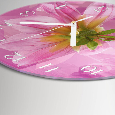 Glas wanduhr Blume
