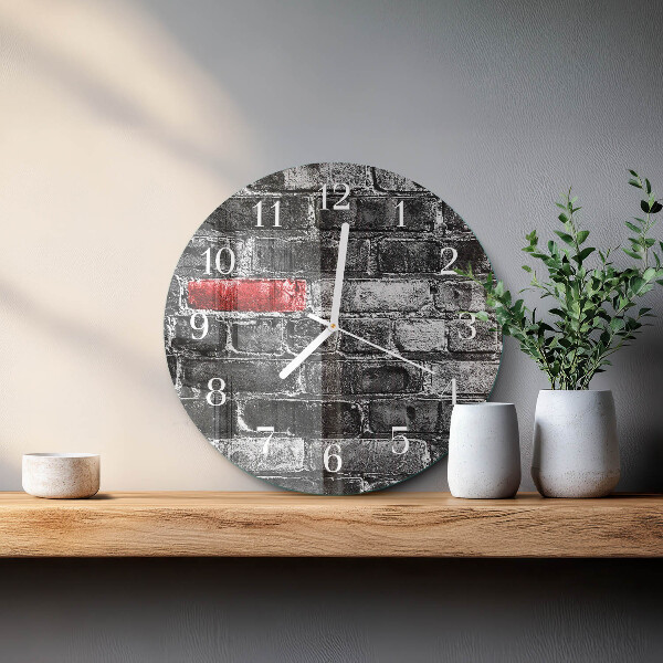 Glas wanduhr Ziegel