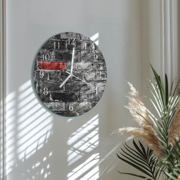 Glas wanduhr Ziegel