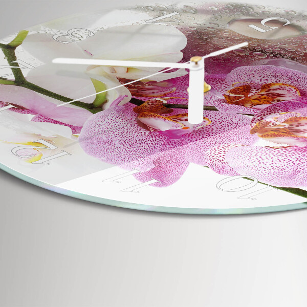 Glas wanduhr Orchidee