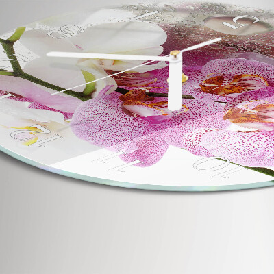 Glas wanduhr Orchidee