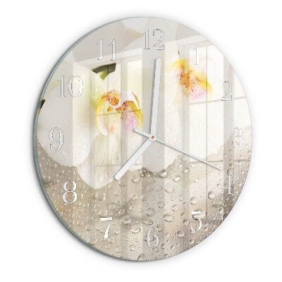 Glas wanduhr Orchidee