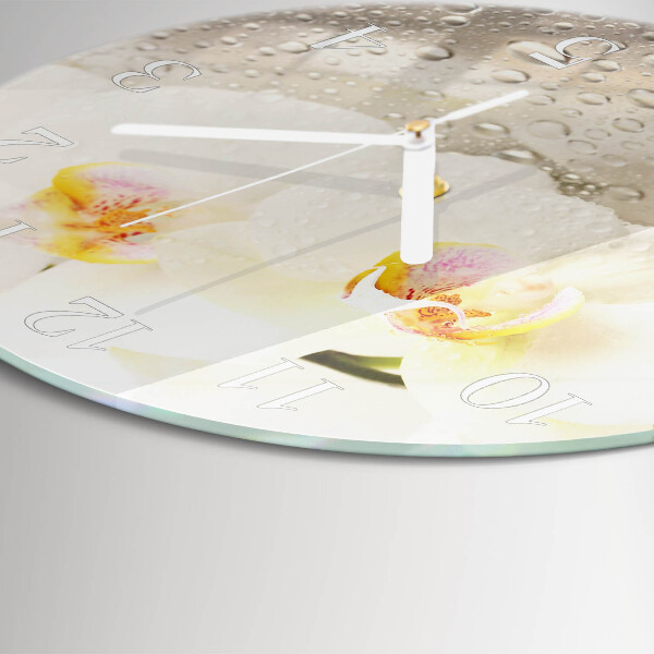 Glas wanduhr Orchidee