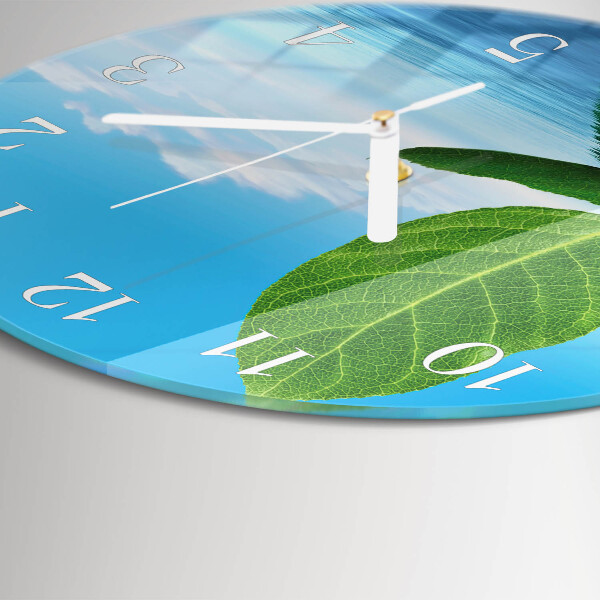 Glas wanduhr Blätter