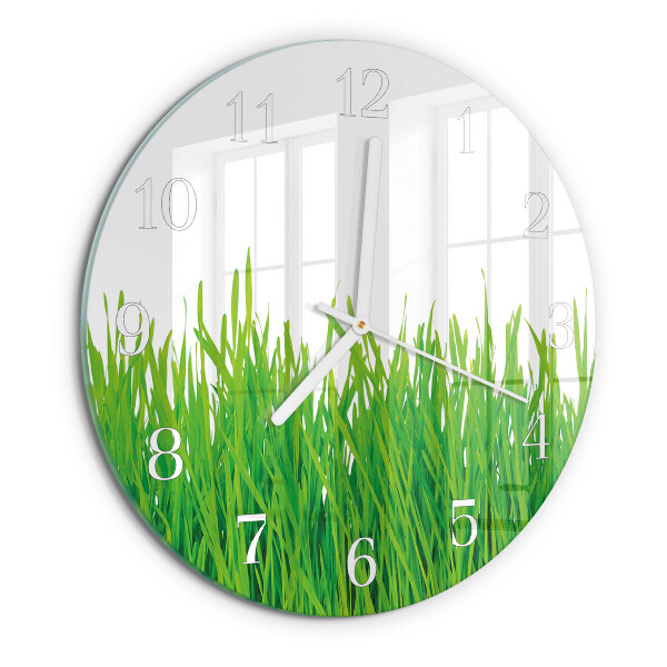 Glas wanduhr Gras