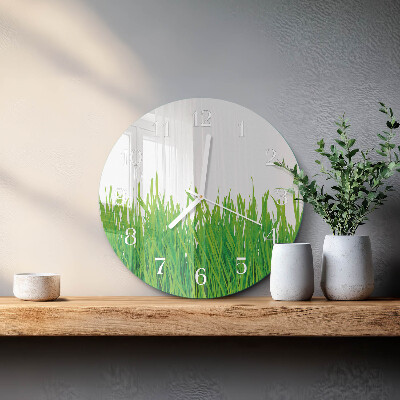 Glas wanduhr Gras