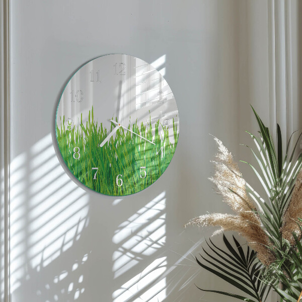 Glas wanduhr Gras