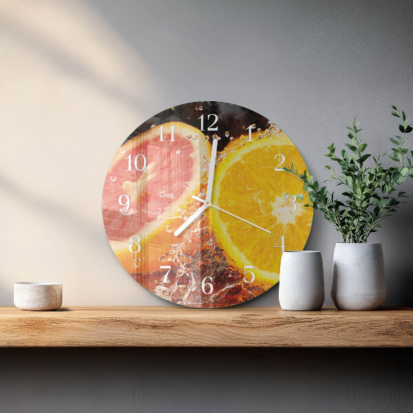 Glas wanduhr Obst