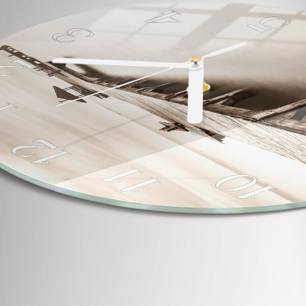 Glas wanduhr Holzbrücke