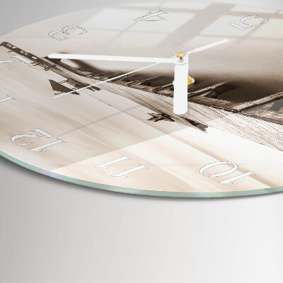 Glas wanduhr Holzbrücke