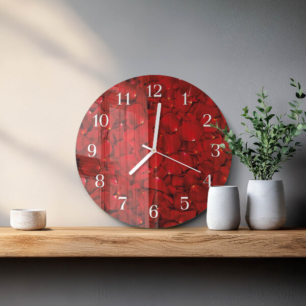 Glas wanduhr Rosenblätter