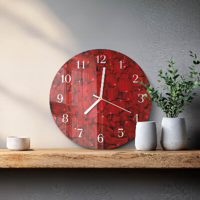 Glas wanduhr Rosenblätter
