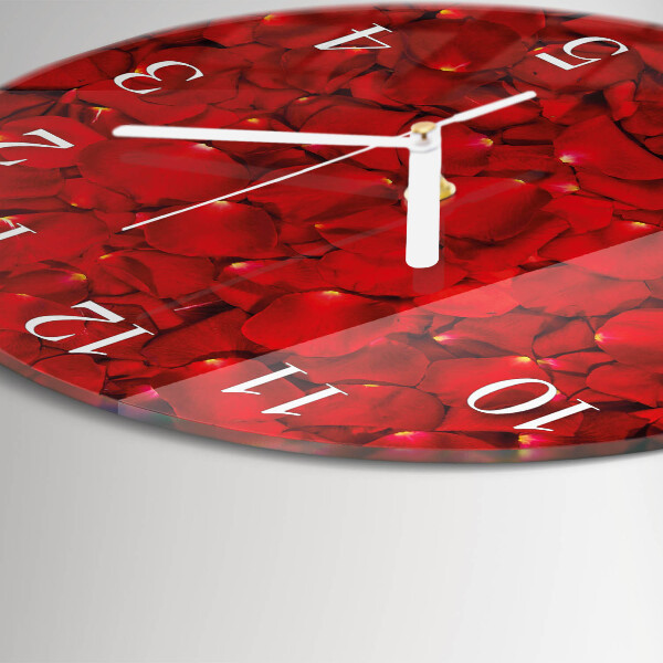 Glas wanduhr Rosenblätter