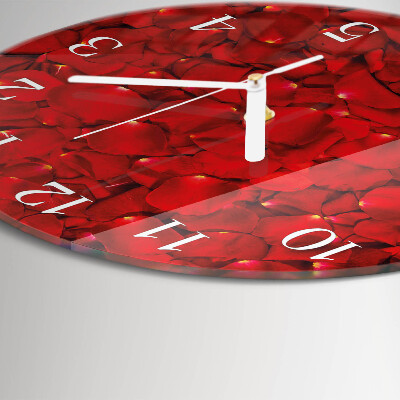 Glas wanduhr Rosenblätter