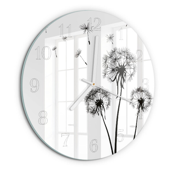 Glas wanduhr Löwenzahn