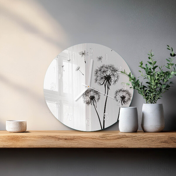 Glas wanduhr Löwenzahn