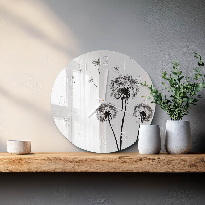 Glas wanduhr Löwenzahn