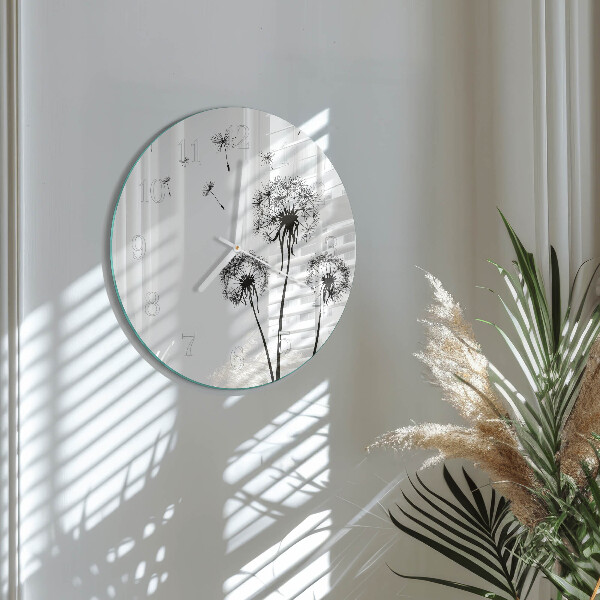 Glas wanduhr Löwenzahn