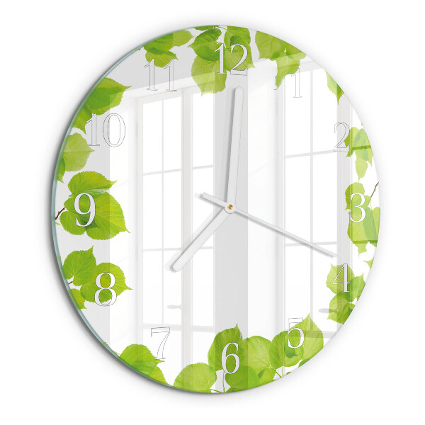 Glas wanduhr Blätter