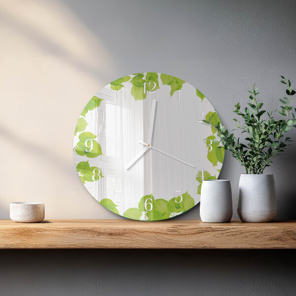 Glas wanduhr Blätter