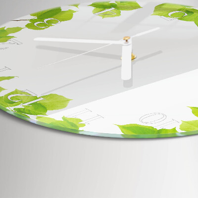 Glas wanduhr Blätter