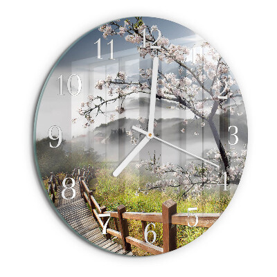Glas wanduhr Frühling