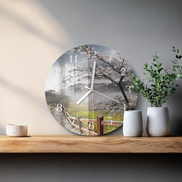 Glas wanduhr Frühling
