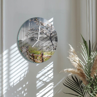 Glas wanduhr Frühling