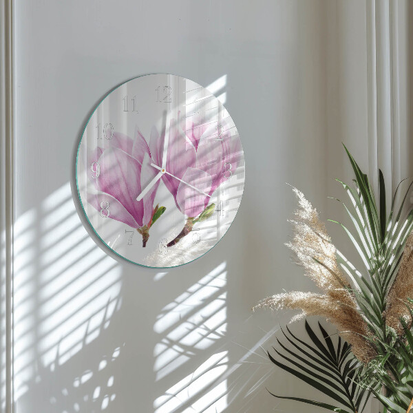 Glas wanduhr Magnolie
