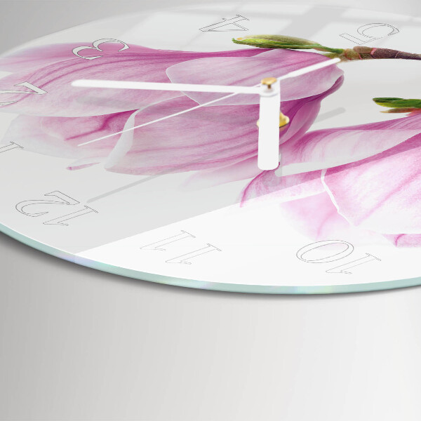 Glas wanduhr Magnolie