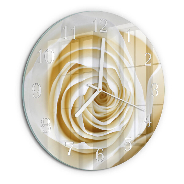 Glas wanduhr Rose