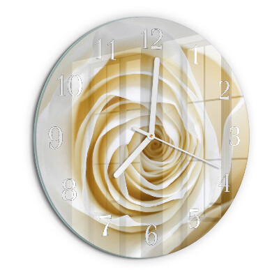 Glas wanduhr Rose