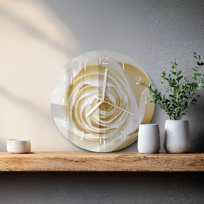 Glas wanduhr Rose