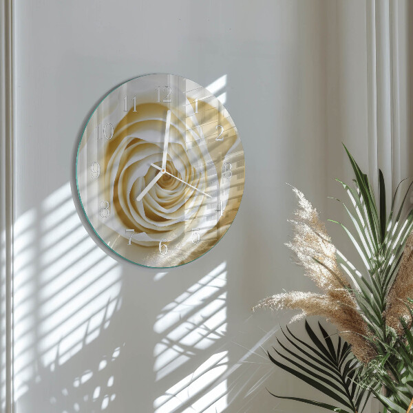 Glas wanduhr Rose
