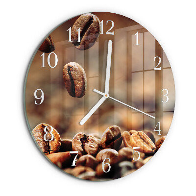 Glas wanduhr Kaffeebohnen