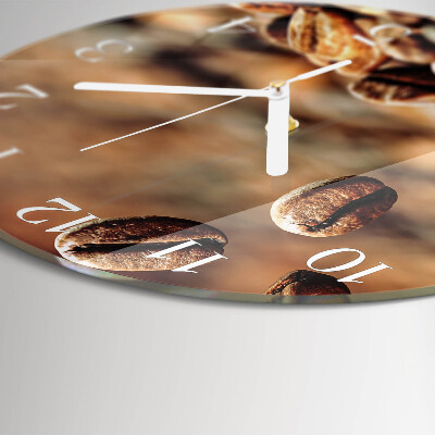 Glas wanduhr Kaffeebohnen
