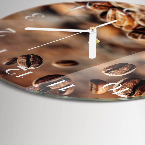 Glas wanduhr Kaffeebohnen