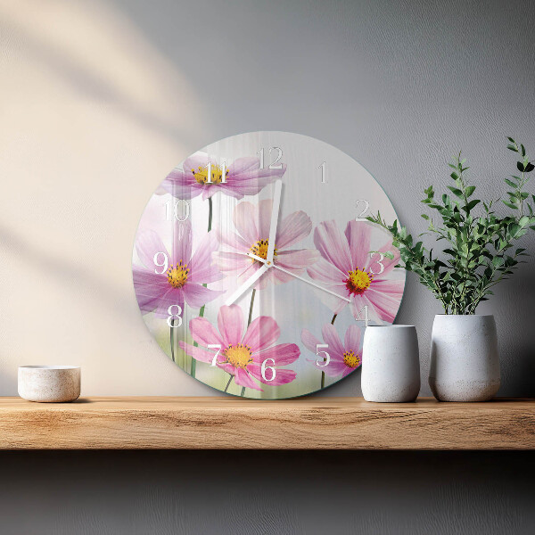 Glas wanduhr Blumen