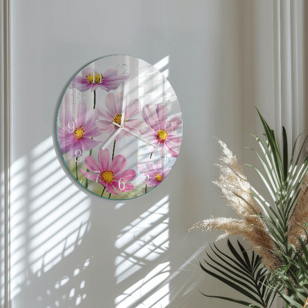 Glas wanduhr Blumen