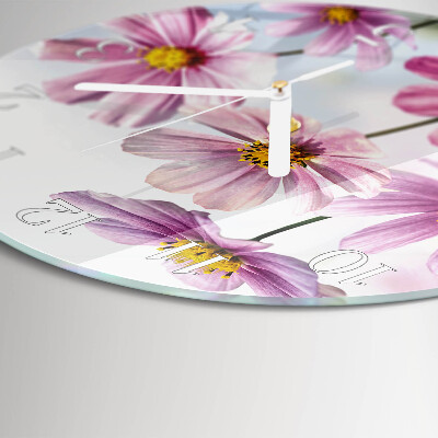 Glas wanduhr Blumen