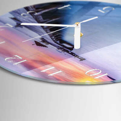 Glas wanduhr Holzbrücke